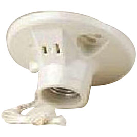 PORC LAMPHOLD W/PLUG&PULLCHAIN