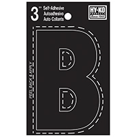 HYK-30412 LTTR HO B VINYL 3 BLK