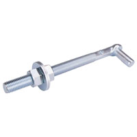 ProSource LR086 Bolt Hook, 3/4 in Thread, 7-1/8 in L Thread, 10 in L, Steel,