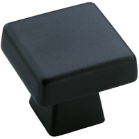 KNOB CBNT SQ BLACKRK 1-1/16IN