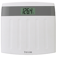 Taylor 73564012 Bathroom Scale; 350 lb Capacity; LCD Display; White; 12.56