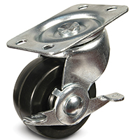 2" G/Duty W/Brake Rbr Swivel