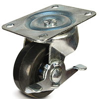 4" G/Duty W/Brake Rbr Swivel