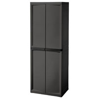 Cabinet 4-shelf Gray W/blk Hdl