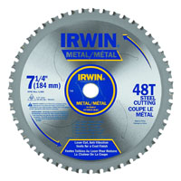 IRWIN 4935555 Metal Cutting Blade, 7-1/4 in Dia, Carbide Cutting Edge, 5/8
