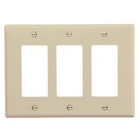 WALL PLATE 3GANG DECR MID IVRY