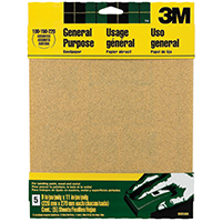3M 9005 Sandpaper Sheet, 11 in L, 9 in W, Aluminum Oxide Abrasive, Paper