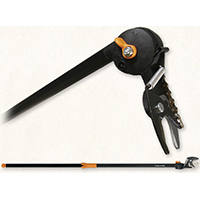FISKARS 9234 Pole Pruner, 1-1/4 in Dia Cutting Capacity, Steel Blade, 62 in