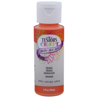 TESTORS 292424A Craft Paint, Matte, Orange, 2 oz, Bottle