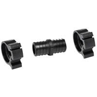 PEX COUPLING W/CLAMP BLACK 1IN