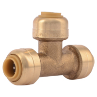TEE PUSH FIT DZR BRASS 1/4IN