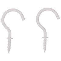 CUP HOOK 1-1/4IN WHITE STEEL