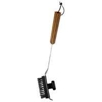Traeger BAC537 Grill Cleaning Brush, Nylon Bristle, Wood Handle, Dual-Grip Handle