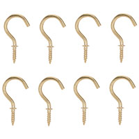 CUP HOOK 7/8IN SOLID BRASS