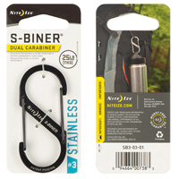 Nite Ize S-Biner Series SB3-03-01 Dual Carabiner, #3 Dia Ring, Stainless