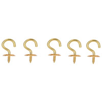 CUP HOOK SOLID BRASS 5/8IN 5PC