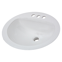 SINK LAV OVAL DROP IN BONE