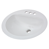 SINK LAV OVAL DROP-IN WHITE