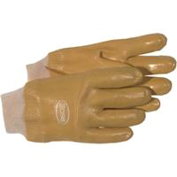 BOSS 930L Protective Gloves, L, Knit Wrist Cuff, PVC Glove, Brown