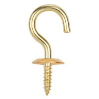 CUP HOOK SOLID BRASS 3/4IN