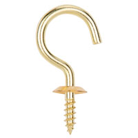 CUP HOOK SOLID BRASS 1IN