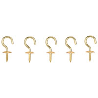 CUP HOOK SOLID BRASS 7/8IN