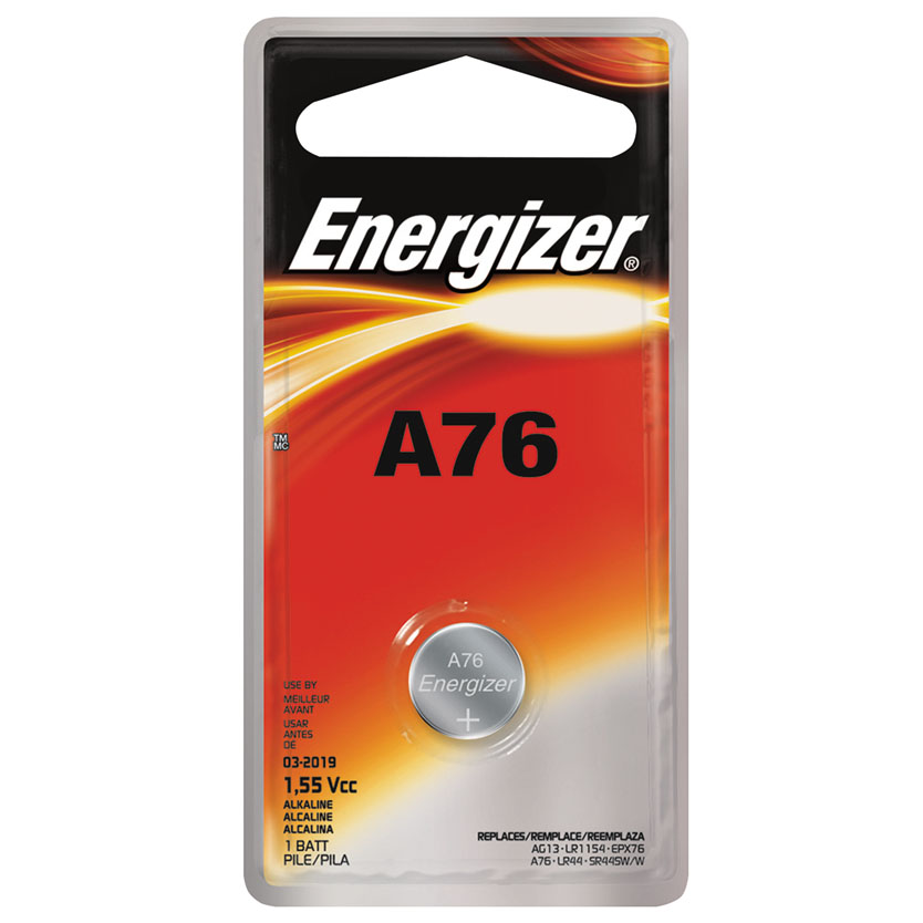 Energizer A76BPZ Battery, 1.5 V Battery, 118 mAh, A76 Battery, Alkaline,