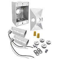 2 LIGHT FLOODLIGHT KIT WHITE