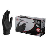 Ammex Gloveworks Black Nitrile Disposable Powder-Free Gloves Medium