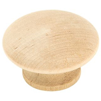 KNOB CAB WOOD UNFINSHD 1-1/2IN