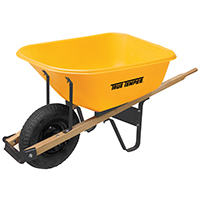 TRUE TEMPER RP625 Wheelbarrow, 6 cu-ft Volume, Poly, 1-Wheel