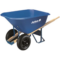 JACKSON MP1010 Wheelbarrow, 10 cu-ft Volume, Poly, 2-Wheel, Pneumatic Wheel,