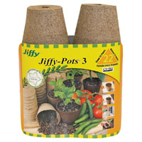 Jiffy JP322 Peat Pot, 6.62 in L Tray, 3.37 in W Tray, 8-3/4 in H Tray, Peat
