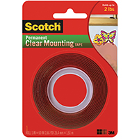 Scotch 4010 Mounting Tape; 60 in L; 1 in W; Clear