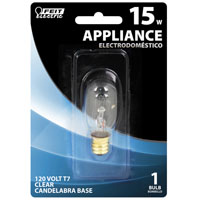 Feit Electric BP15T7 Incandescent Lamp; 15 W; T7 Lamp; Candelabra E12 Lamp