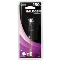 Feit Electric BPQ150T3/CL Halogen Bulb, 150 W, R7 Lamp Base, J T3 Lamp, 3000