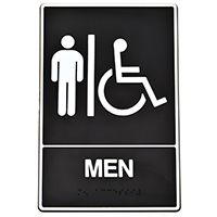 SIGN BRAILLE MEN HANDCAP 6X9IN