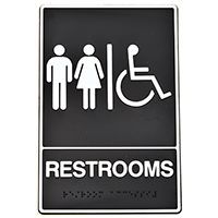 SIGN BRAILLE RESTROOM 6X9IN