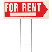 RS-806 FOR RENT RED/WHITE SIGN