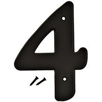 NUMBER HOUSE 4 PLASTIC 6IN BLK