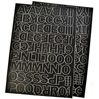 NUMBER/LETTER SET 1IN VNYL BLK