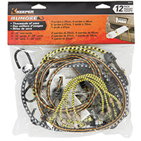 CORD BUNGEE ASSORTED 12PK