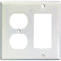 Eaton Wiring Devices 2157W-BOX Combination Wallplate, 4-1/2 in L, 4-9/16 in