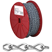 Campbell 072-1727N Jack Chain, #12, Steel, Zinc, 29 lb Working Load, 100 ft