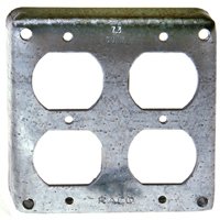 RACO 907C Exposed Work Cover, 4-3/16 in L, 4-3/16 in W, Square, Galvanized