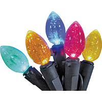 XMAS LIGHT SET 50 C5 GLITTER MUL