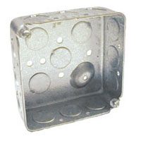 BOX OUTLET STL 4X1.5IN SQ1/2KO