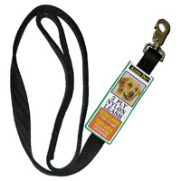 LEASH DOUBLE NYLON BLK 1INX6FT