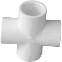 LASCO 420005BC Pipe Cross, 1/2 in, Slip, PVC, White, SCH 40 Schedule