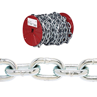 Campbell PD0725027 Proof Coil Chain, 3/16 in, 100 ft L, 30 Grade, Steel,